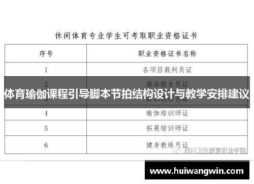 体育瑜伽课程引导脚本节拍结构设计与教学安排建议